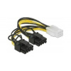 Delock PCI Express napájecí kabel 6 pin samice > 2 x 8 pin samec 15cm 85452