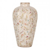 Clayre & Eef Béžová keramická váza s kvietkami Floral Cartoon M - Ø 21*34 cm - Clayre & Eef