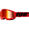 MX okuliare 100% Strata 2 Junior red so zrkadlovým sklom