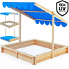 Drevené pieskovisko s nastaviteľnou strechou MODRÉ