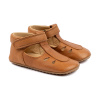 Detské kožené sandálové capačky hnedé Camel POM POM Veľkosť: 20