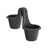 PROSPERPLAST Kvetináč závesný RESPANA TWINS antracit 46,3 cm