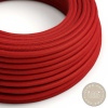 Textilný kábel Ultra Soft s tmavo červenou bavlnenou tkaninou, 2 x 0.75mm, 1 meter