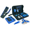 Sada sieťových nástrojov pre priechodné konektory RJ45, tester a krimpovacie kliešte