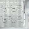 Spirella sprchový závěs ANELLO, motiv kruhy, šedý, 180 x 200 cm, polyester (10.13530)