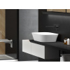 Besco ASSOS Black&White Umývadlo na dosku 520x410x170mm, liaty mramor, Čierna/Biela KEASSNDBW