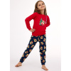 Detské pyžamo Cornette Kids Girl 594/186 Teddy Christmas 86-128 červená 110-116
