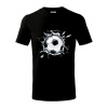 Futbalová lopta v triku - Tričko detské bavlnené - 146 cm/10 rokov ( Čierna )