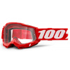 100% Motokrosové okuliare 100% Accuri 2 OTG červené s čírym plexi