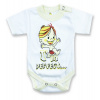 BABY´S WEAR Detské body, krátky rukáv- PERFECT, bielo-žlté veľkosť: 80 (9-12m)