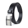 Luxusný kožený opasok PLAQUE, šírka 3.3cm, Slovenská výroba - Čierna