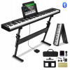 VEVOR Składane Pianino 88 Klawiszowa Łączność Bluetooth I MIDI Ze Stojakiem