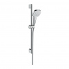 Hansgrohe Croma Select E - Sprchová sada Vario EcoSmart 9 l/min so sprchovou tyčou 65 cm, biela/chróm 26583400