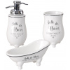 Kúpelňová sada SALLE DE BAIN 3-dielna PORCELÁN BIELA