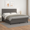 Box spring postel s matrací šedá 160x200 cm umělá kůže Šedá 3142855