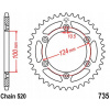 Zadná ozubená reťaz JTR735 36-46Z Ducati Supersport 750