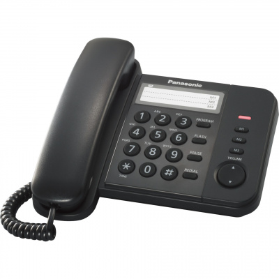 Panasonic KX-TS520 integrovaný telefónny systém (priame vytáčanie jedným tlačidlom, zoznam odchádzajúcich hovorov, indikátor vyzváňacieho tónu), čierna