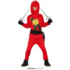Červený ninja detský kostým - věk 10 - 12 roků - 142 - 148 cm