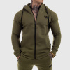Fitness mikina so zipsom Iron Aesthetics ROUND, zelená, Veľkosť XL, Farba Zelená