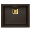 Alveus QUADRIX 50 MONARCH kuchynský granitový drez so sifónom 56x46 -Chocolate+prepad gold 1108036+gold