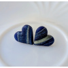 Antialergické napichovacie náušnice modro-strieborné srdcia - chirurgická oceľ (Handmade modro-strieborné antialergické napichovačky v tvare srdiečok )