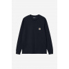 Bavlnené tričko s dlhým rukávom Carhartt WIP AMMONITE L/S Pocket T-Shirt I030437-WHITE, tmavomodrá farba, jednofarebné,