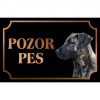 Kanárska doga - Kovová tabuľka POZOR PES