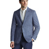 Charles Tyrwhitt Wool Linen Silk Jacket — Indigo Check - Slim fit | 46 | Skrátené