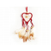 Lapač snov Srdce 6,5 cm červený