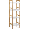 Autronic Regál, 3 police, masív bambus, prírodný odtieň, MDF, biely matný lak, nosnosť 12 kg DR-013-4