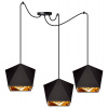 Light Home Závesné svietidlo Diamond Gold Spider, 3x čierne/zlaté textilné tienidlo
