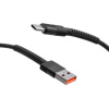 MobilNET KAB-0234-USB-TYPEC Dátový a nabíjací pletený USBUSB-C, 3A, 1m, černý