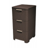 Kôš na bielizeň Curver Rattan Style skrinka 3x14L tmavo hnedý (06604-210)