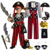 Kostým pirát, kostým piráta, klobúk piráta, šabľa, poklad, ďalekohľad, kompas, veľkosť 122-128 cm