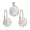 PAVONA Sada šperkov s krištálmi Swarovski náušnice a prívesok biele okrúhle 39086.1