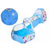 Detský stanový domček Lean Toys 3 roky + (Detské ihrisko 3v1 Iglu Stan Tunnel Pool Basket Ball Blue)