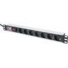 DIGITUS DN-95407 19 zásuvková lišta, 1U, 7 zásuviek, 16A/250V/4000W