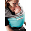 Baby šatka Je Porte Mon Bébé Light grey/Turquoise (elastické šatky JPMBB Original)