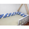 Vulpi Mantinel do postieľky Vrkoč 360cm XL Handmade Farba: sivá-modrá-biela