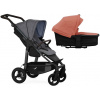 TFK Mono4 2v1 Premium Grey Combi carrycot + Seat unit Nafukovacie kolesá Hlboká vanička Salmon