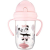 Canpol Babies nevylievací hrnček so slamkou a závažím Exotic Animals 270 ml, ružový