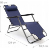Záhradné lehátko - Relaxdays Garden Deckchair Navy Blue 153 cm (Relaxdays Garden Deckchair Navy Blue 153 cm)
