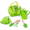 Bigjigs Toys zahradní set nářadí v plátěné tašce zelená