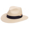 Luxusný panamský klobúk Fedora s modročiernou stuhou - Mayser Ricardo - UV faktor 80 Veľkosť: 55 cm (S)