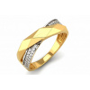 Dizajnový zlatý prsteň so zirkónmi - Golden Facette Royale Ring, Veľkosť: 58