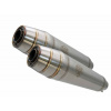 GPR Dual universal silencer kit GPR DEEPTONE CAFE.31.DE Brushed Stainless steel without link pipes