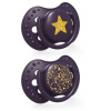 LOVI 22/894 Dynamický silikónový cumlík 6-18m 2 ks Stardust fialová
