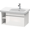 DURAVIT DuraStyle závesná skrinka pod umývadlo vpravo, 1 zásuvka/polica vľavo, 730 x 398 x 448 mm, biela vysoký lesk, DS639302222