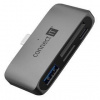Čítačka pamäťových kariet Connect IT CompactPRO + USB hub (CHU-5060-AN) antracitová farba