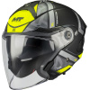 Otevřená helma na motorku MT Cosmo SV Arrow B3 matná černo-šedo-fluo žlutá Veľkosť: M